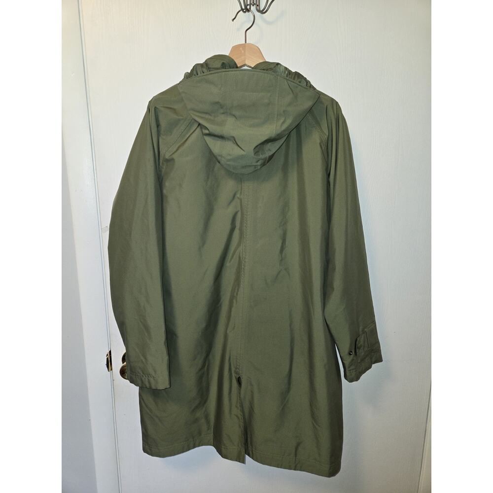 Vintage L.L. Bean Heritage Sage Green Rain Coat Removaeable Wool Lining Large - Picture 3 of 9